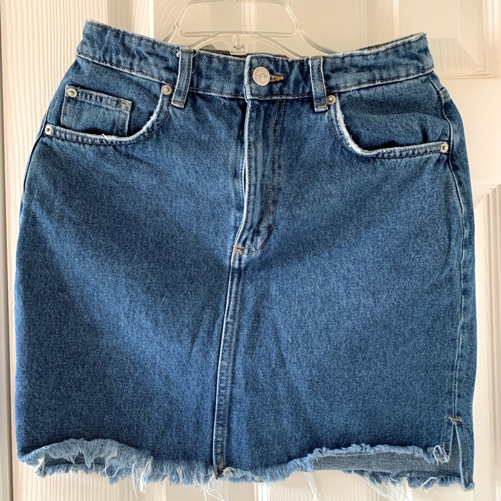 H&M Distressed Denim Skirt